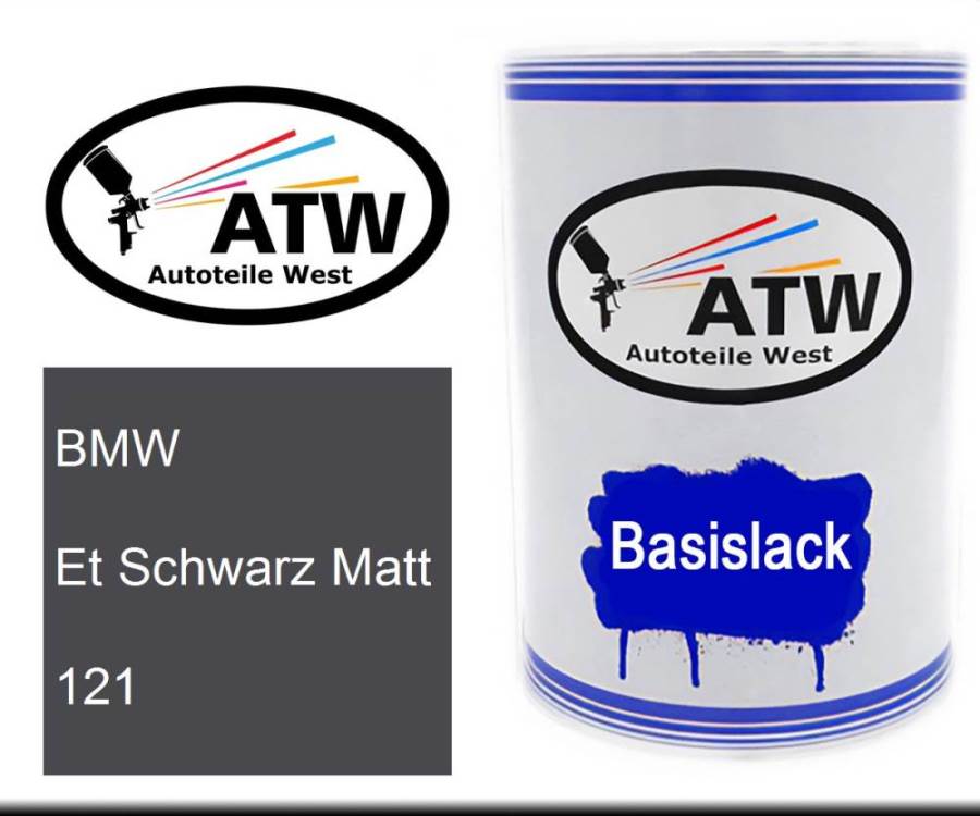 BMW, Et Schwarz Matt, 121: 500ml Lackdose, von ATW Autoteile West.